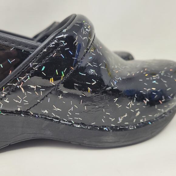 Dansko Clogs Womens EU41 US11 Mules XP 2.0 Patent Rainbow Flecks Black Slip On - Picture 15 of 16